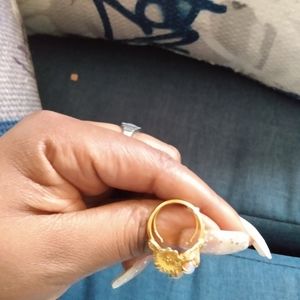 Gold plated Pink opal ring